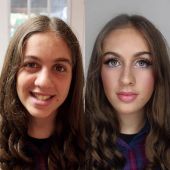 Молодая девушка после макияжа