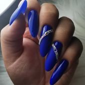 Синие длинные ногти 6