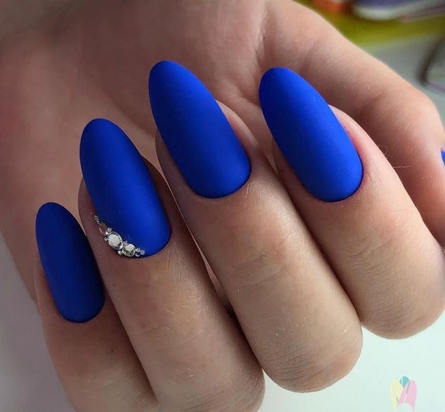 Синие длинные ногти 7